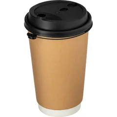 Крышка для стакана одноразовая с питейником[50шт] пластик D=9,H=2см черный,матовый, изображение 2