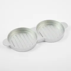 Пресс для гамбургеров двойной с антипригарным покрытием алюмин. D=120,H=85,L=240,B=115мм металлич., изображение 3