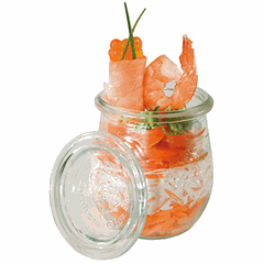 Buffet container with lid[12pcs] glass 220ml D=7,H=8cm clear.