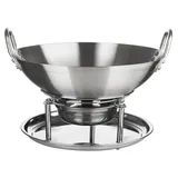 Сковорода «Садж Вок» без крышки с ручками и подставкой сталь нерж. D=340,H=65,L=360мм металлич.