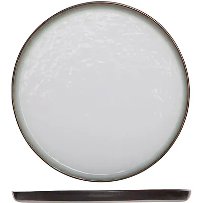 Тарелка десертная керамика D=21,5см белый,коричнев.