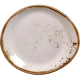 Тарелка «Крафт Вайт» пирожковая фарфор ,H=20,L=155,B=130мм белый,коричнев.
