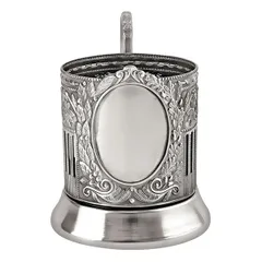 Подстаканник «Обезличенный» (Советский) с чернением никель D=72,H=95мм металлич.,черный, изображение 4