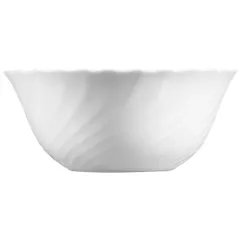 Salad bowl “Trianon” glass 0.9l D=18,H=8cm white