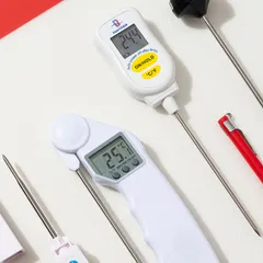 Термометр электронный(-50+350C) пластик,сталь нерж. ,H=15,L=250/112,B=42мм голуб.,металлич., изображение 3