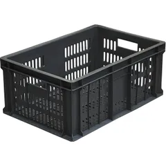 Perforated food box polyethylene 46l ,H=25,L=60,B=40cm black