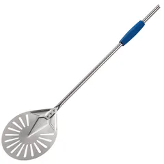 Pizza shovel rotating perforated “Azzurra”  anodized aluminum  D=17, L=168cm  blue