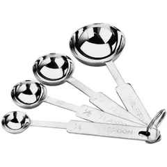 Set of measuring spoons 1+2.5+5+15ml stainless steel ,H=20,L=130,B=45mm metal.