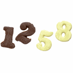 Shape for chocolate from 0 to 9 “Numbers”  plastic , L=45, B=185mm  transparent.