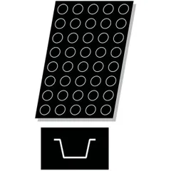 Confectionery mold (40 cells d=51 b=29mm)  silicone  45ml , L=60, B=40cm