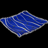 Блюдо сервировочное «Оптик» стекло ,H=1,L=29,B=29см синий,прозр.