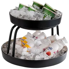 Подставка фуршетная «Фрида» (на 2 емкости) металл D=23/30,5,H=17см черный, изображение 3