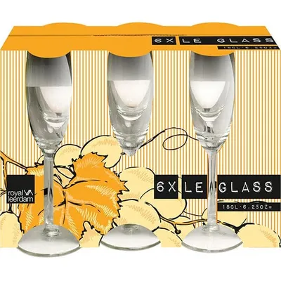 Бокал-флюте «Le Glass»[6шт] стекло 180мл D=48,H=210мм