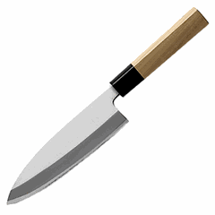 Meat knife “Deba”  stainless steel, wood , L=10.5 cm  beige, metal.