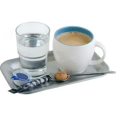 Поднос «Каффехаус» прямоугольный сталь нерж. ,H=15,L=215,B=130мм серебрист.,матовый, изображение 2