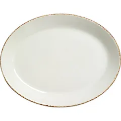 Dish "Brown Dapple" oval  porcelain ,H=20,L=280,B=215mm white,brown.