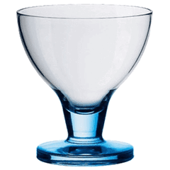 Креманка «Юниверсал» на голубой ножке стекло 350мл D=103/75,H=113мм прозр.,голуб.