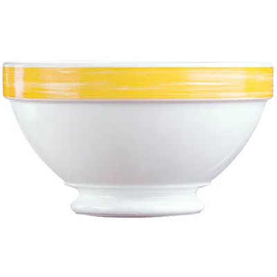 Салатник «Браш» стекло 0,51л D=13см белый,желт.