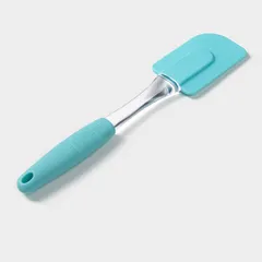 Лопатка кухонная «Профи» (до +90 °C) пластик,силикон ,L=24см голуб., изображение 2