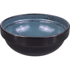 Тарелка глубокая «Млечный путь бирюза» фарфор 0,6л D=155,H=60мм бирюз.,черный, изображение 3