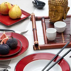 Тарелка «Джаспер» прямоугольная фарфор ,H=20,L=232,B=172мм белый,красный, изображение 4