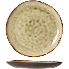 Small plate  ceramics  D=27, H=3cm  green, brown.