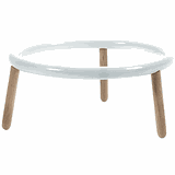 Подставка фуршетная для салатника металл,дерево D=18см белый