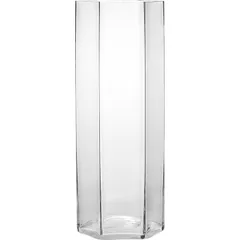 Ваза для цветов шестигранная стекло D=13,H=42см прозр.