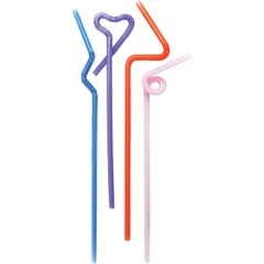 Трубочки  со сгибом декоративные[50шт] полипроп. D=6,L=275мм разноцветн.