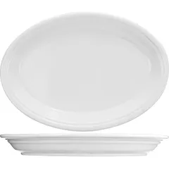 Oval dish  porcelain ,H=2,L=31,B=31cm white