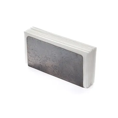 Салфетница «Такт» прямоугольная мельхиор ,H=8,L=15,B=3см граф.,серебрист., изображение 2