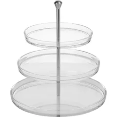 3-tier shelf for dessert “Palladio” d=22,27,32cm glass,plastic ,H=38cm transparent.