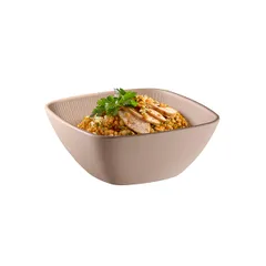 Салатник «Нэро» пластик 1,5л ,H=80,L=195,B=195мм бежев., изображение 2