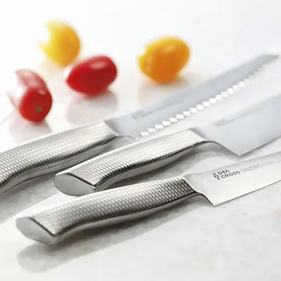 Нож поварской «Диакросс» сантоку сталь нерж. ,H=20,L=260/140,B=25мм металлич., изображение 5