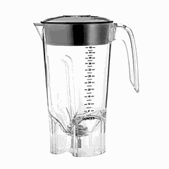 Колба д/бленд.HBH450 пластик,резина 1,42л ,H=27,L=20,B=14см прозр.,черный