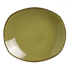 Plate “Terramesa Olive” small oval  porcelain ,H=2,L=15,B=13cm olive.