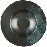 Plate for pasta “Phobos” ceramics D=28.5cm black,blue