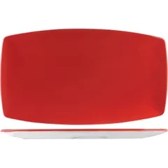 Dish “Firenza red Neo”  porcelain ,H=20,L=360,B=203mm red,white