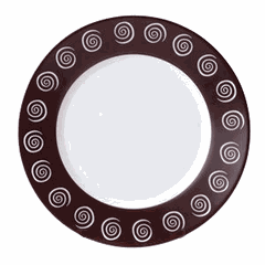 Plate “Sirocco brown”  D=19cm  white, brown.