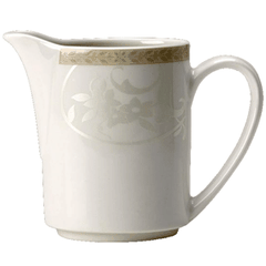 Milk jug “Antoinette”  porcelain  285 ml  D=60, H=112, L=140/45mm  white, olive.