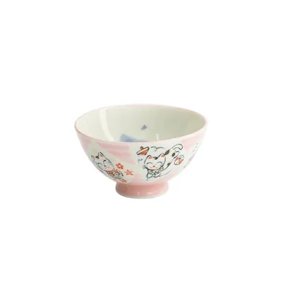Салатник «Кэт Нэко» фарфор 300мл D=115,H=62мм розов.