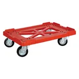 Тележка для контейнеров (до 200 кг) пластик,резина ,H=17,5,L=62,5,B=42см красный,черный