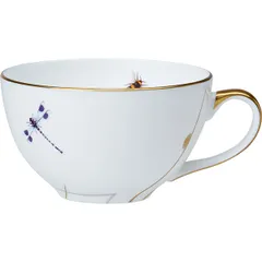 Чашка чайная «Рид» кост.фарф. 260мл D=6,H=6см белый,золотой