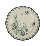 Тарелка «Боярышник» плоская керамика D=185,H=23мм белый,зелен.