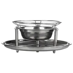 Сковорода «Садж Вок» без крышки с ручками и подставкой сталь нерж. D=320,H=63,L=340мм металлич., изображение 2