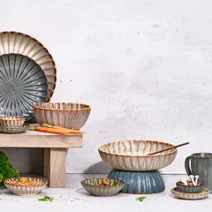 Салатник «Астера» керамика 0,8л D=166,H=65мм серый,серо-голуб., изображение 3