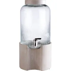 Dispenser for cold drinks “Element”  glass, concrete  7 l  D=22, H=45 cm  stone-gray, clear.