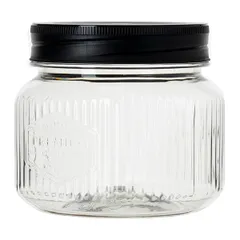 Банка квадратная с крышкой полипроп. 0,6л ,H=95,L=95,B=95мм прозр.,черный