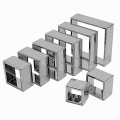 Set of pastry molds “Square” 4/5/6/7/8/9/10/11 cm [8 pcs]  stainless steel.