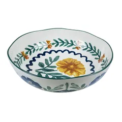 Салатник «Луга» Цветок керамика 2л D=26,H=7см белый,разноцветн.